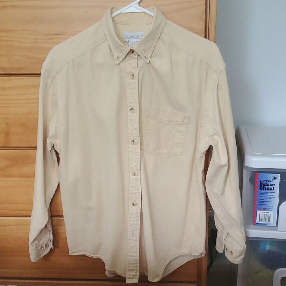 Lands End Women's Yellow denim shirt